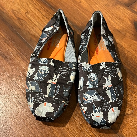 Sketchers Bobs For Dogs Navy Dog Print Size 5 Slip On Shoes - Picture 1 of 6